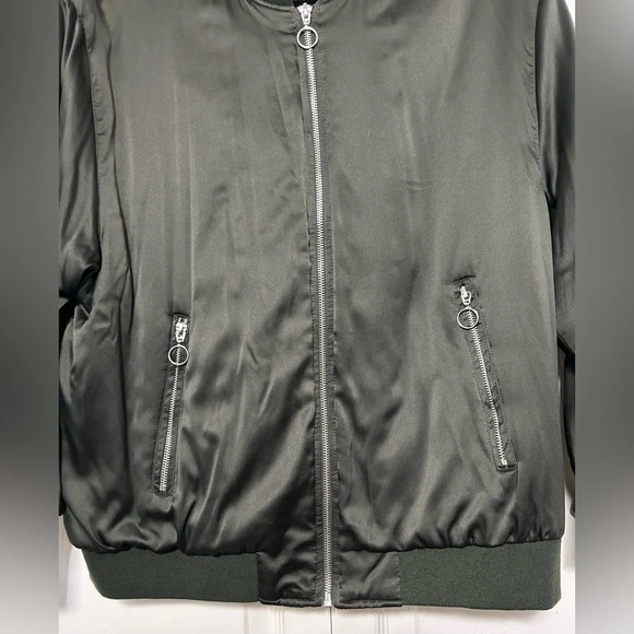 Zara Basic Collection Women Bomber Jacket Dark Green Size Medium - Picture 6 of 6